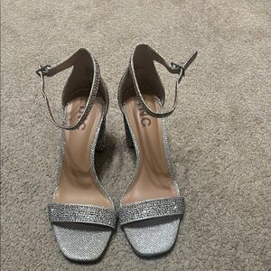 INC International Concepts Silver Sparkly Heels